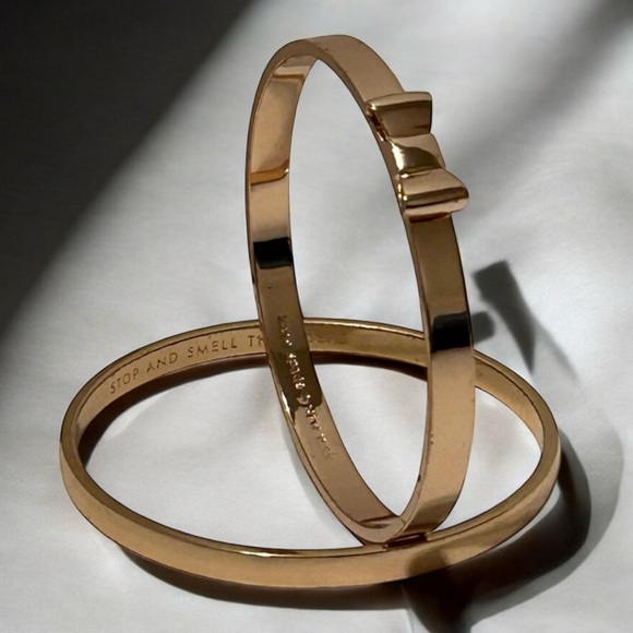 kate spade ♠️ Rose Gold Tone Bangle Bracelet Set - Picture 9 of 14